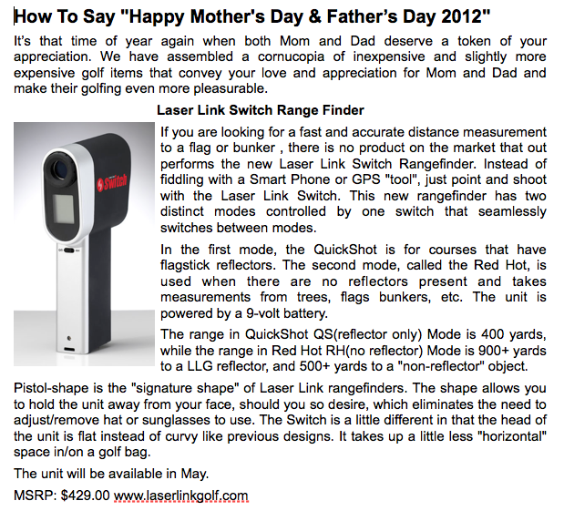 Laser Link from Golf Minnesota.
